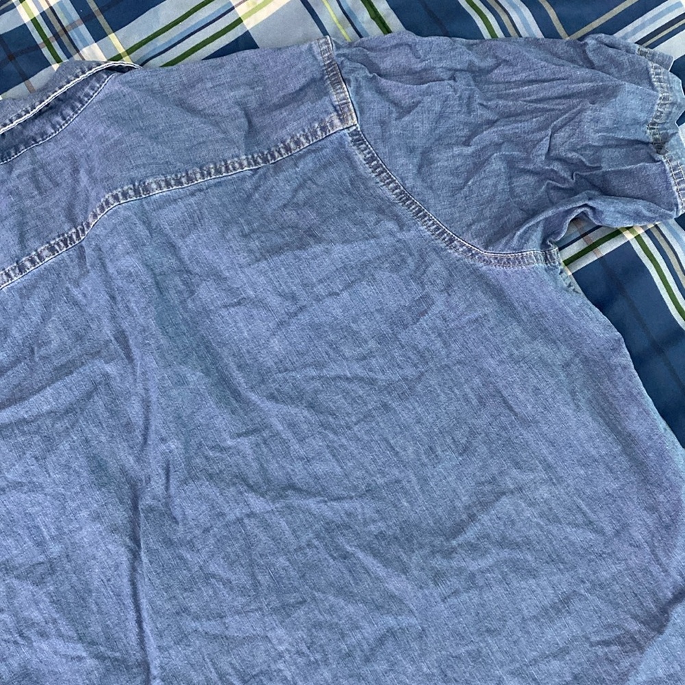 Wrangler denim button down short-sleeve shirt - Picture 10 of 17